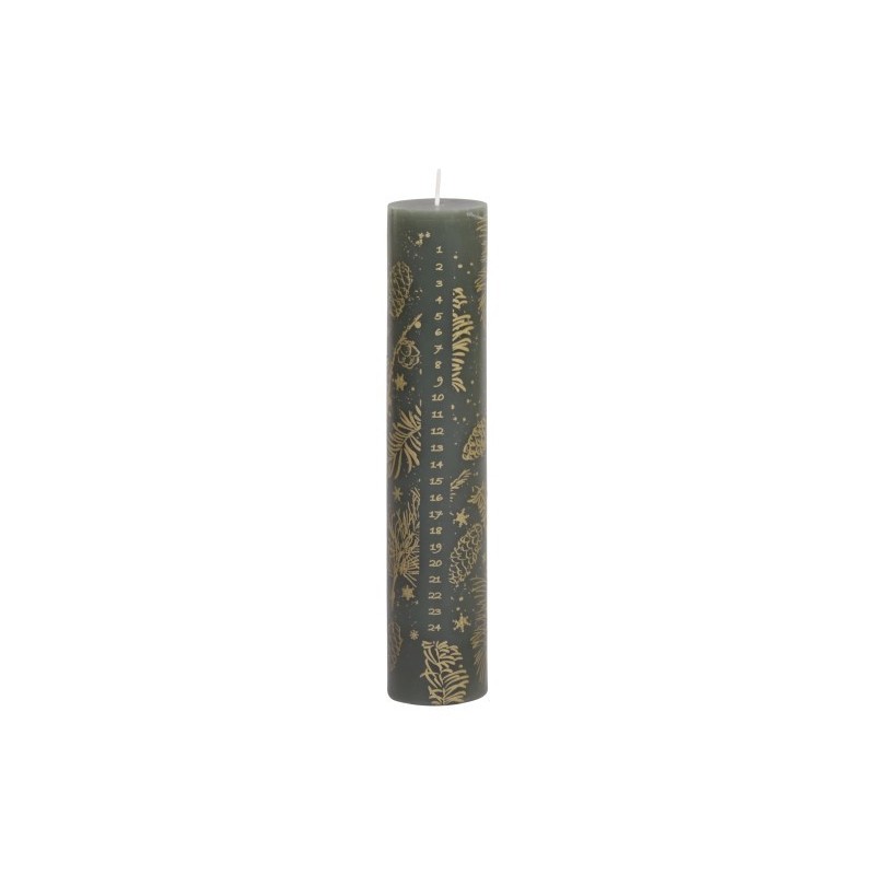 Kalenderkerze Golddruck 60Std. H25