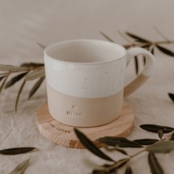 Eulenschnitt Untersetzer Holz Tea Lover