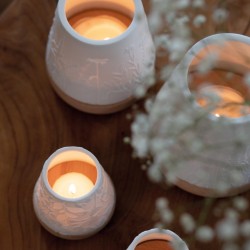 Räder Windlicht floral Gräser