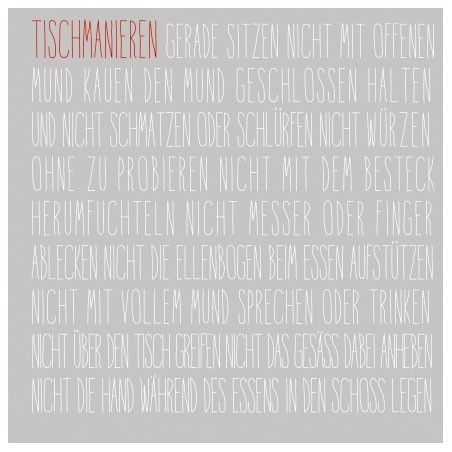 Räder PET Serviette Tischmanieren