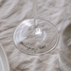 Eulenschnitt Weinglas Oh happy Day