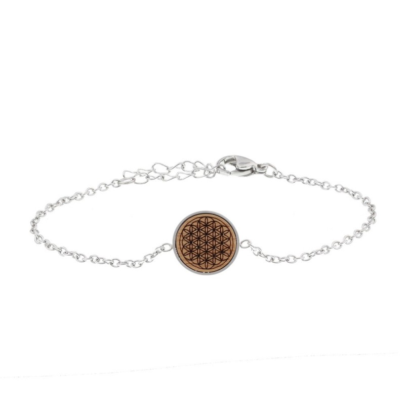Eydl Armband Holz Nuss Blume d. Lebens
